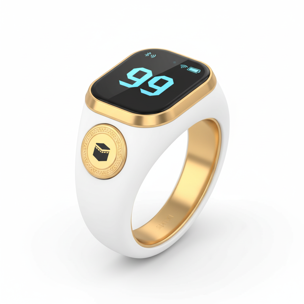 ZIKR Smart Ring – Schwarzer digitaler Tasbih