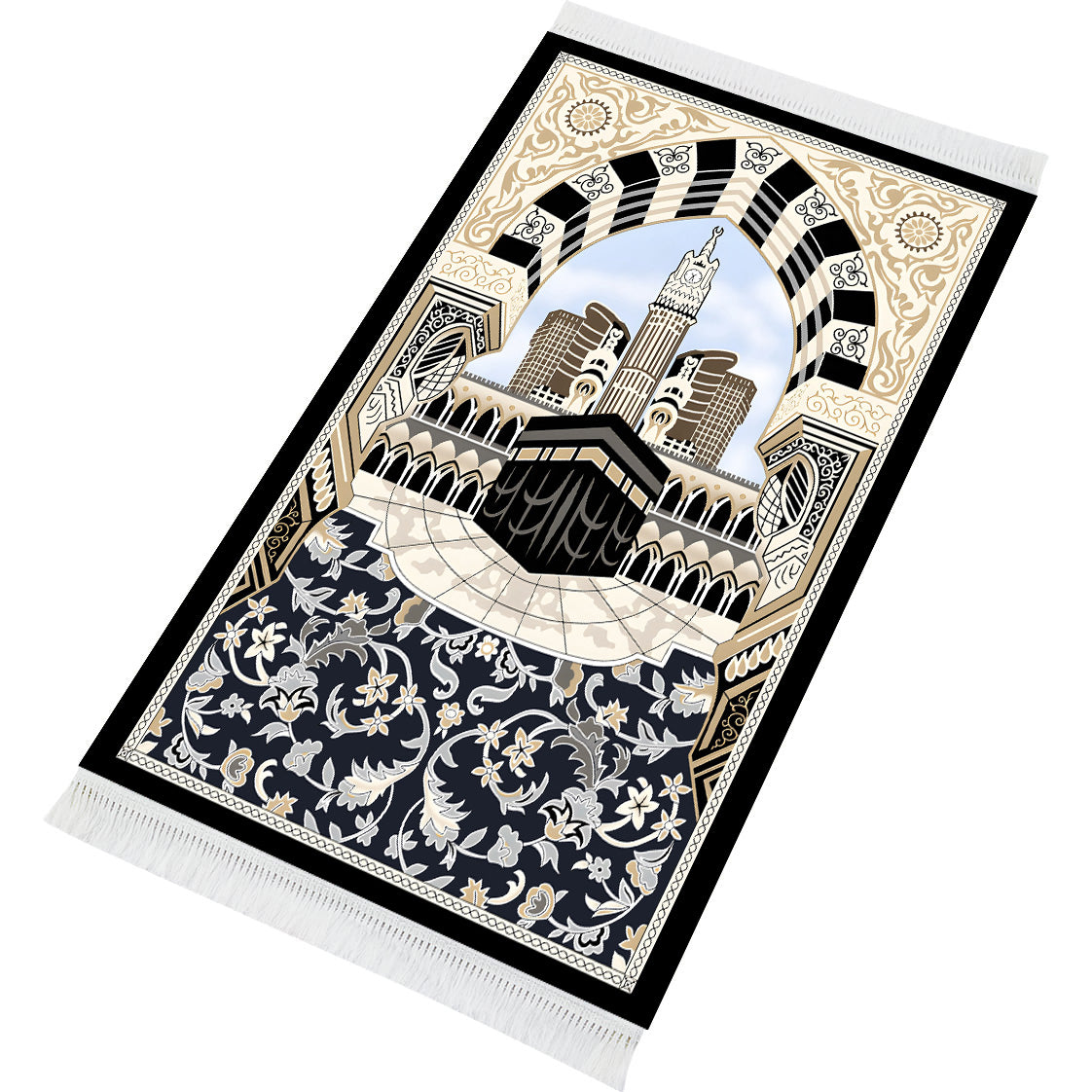 Floral Kaaba Prayer Mat - Sajjadah