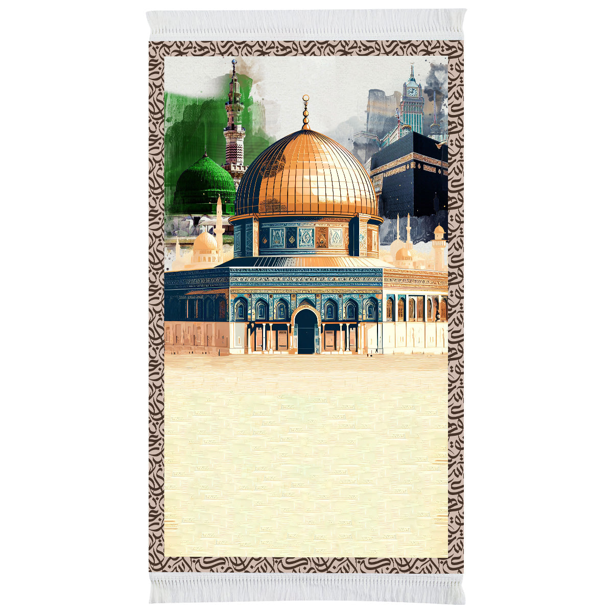 Al-Haramain & Al-Aqsa Prayer Mat - Sajjadah