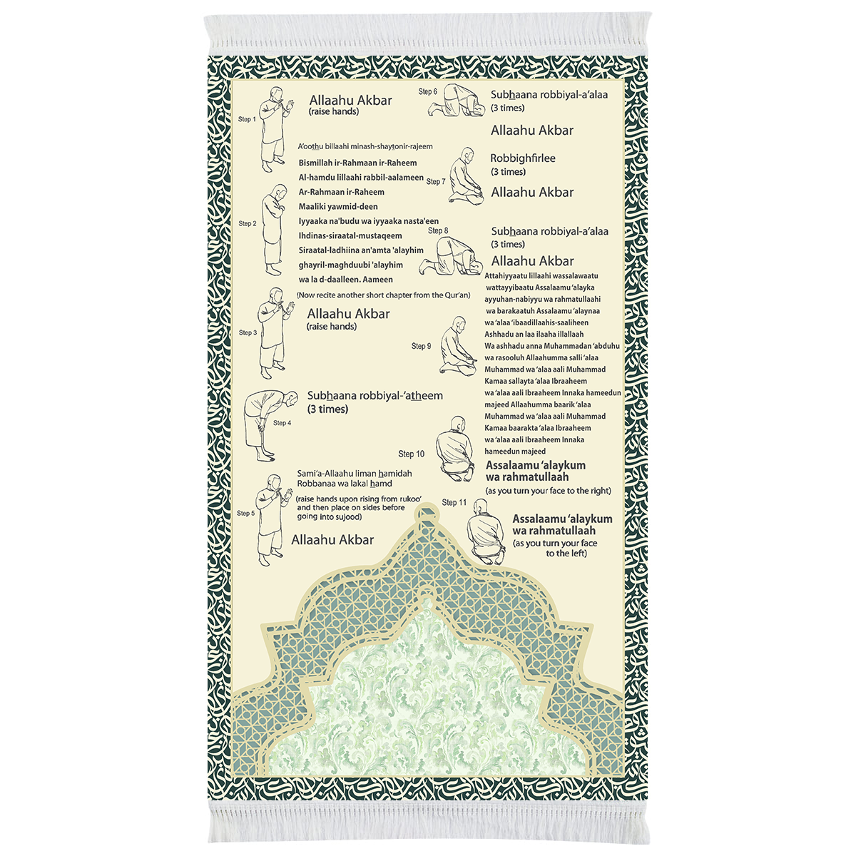 خطوة بخطوة - سجادة صلاة مبطنة بصريًا لتعلم الصلاة