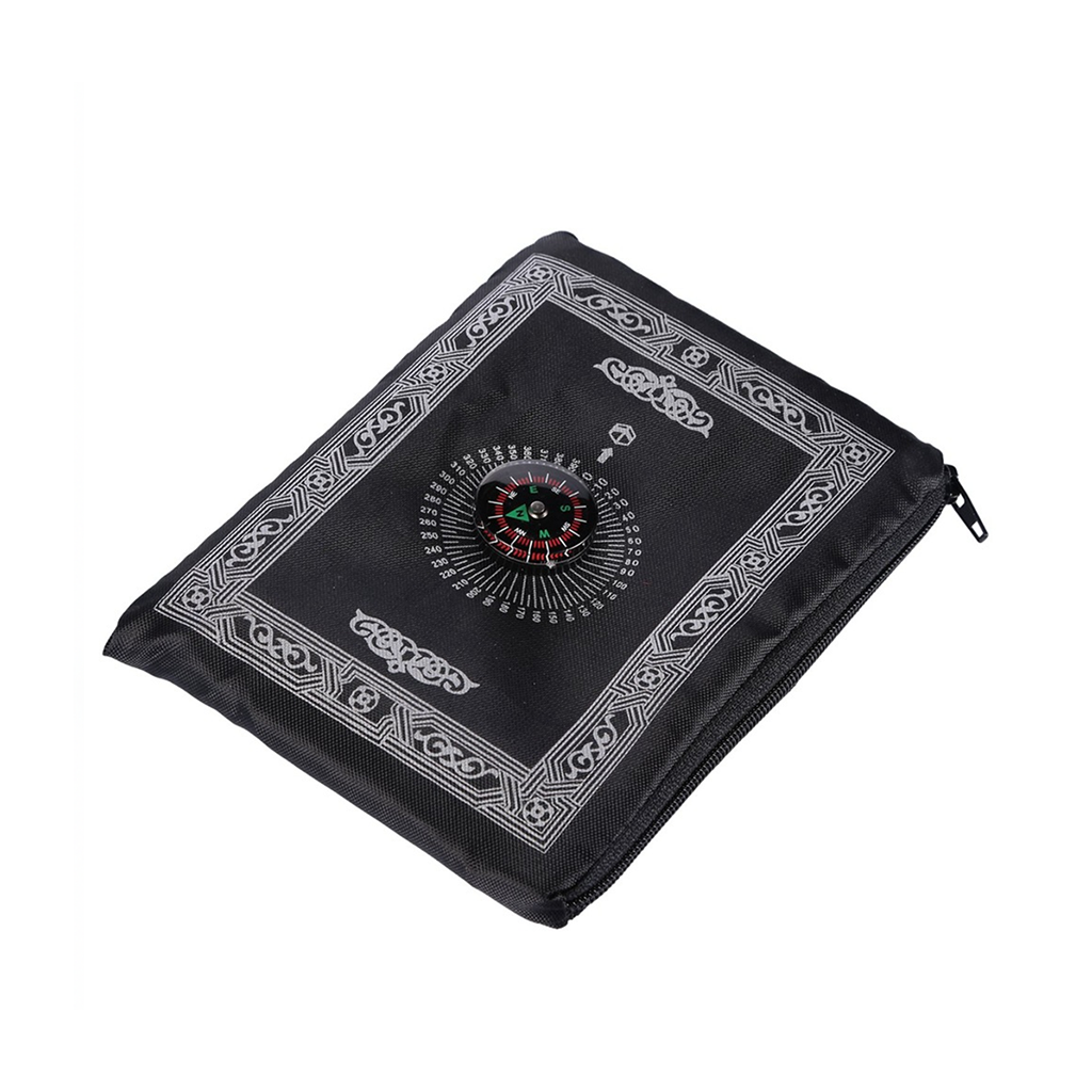 Portable Muslim Prayer Mat with Qibla Compass