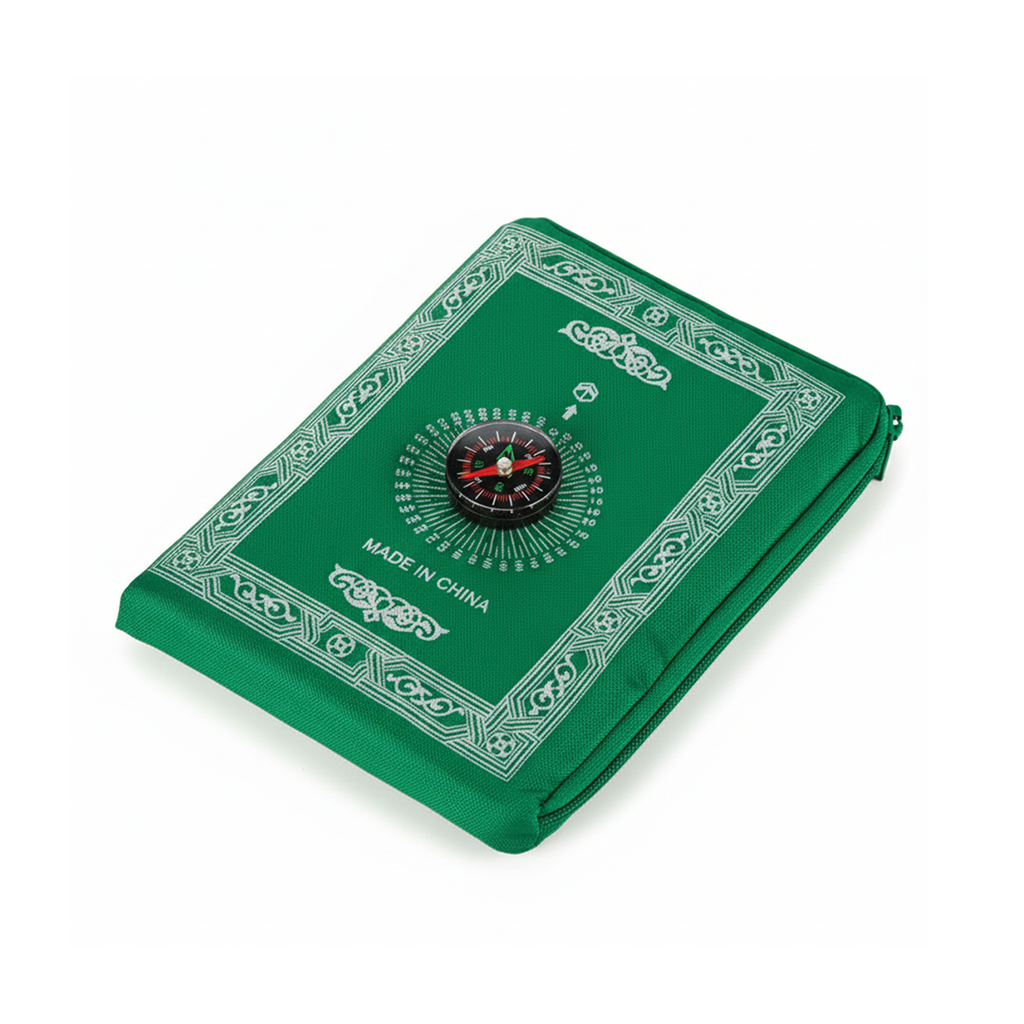 Portable Muslim Prayer Mat with Qibla Compass