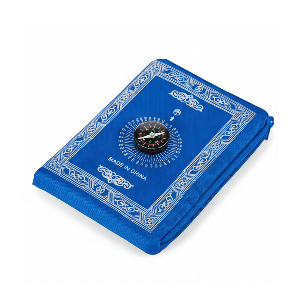 Portable Muslim Prayer Mat with Qibla Compass