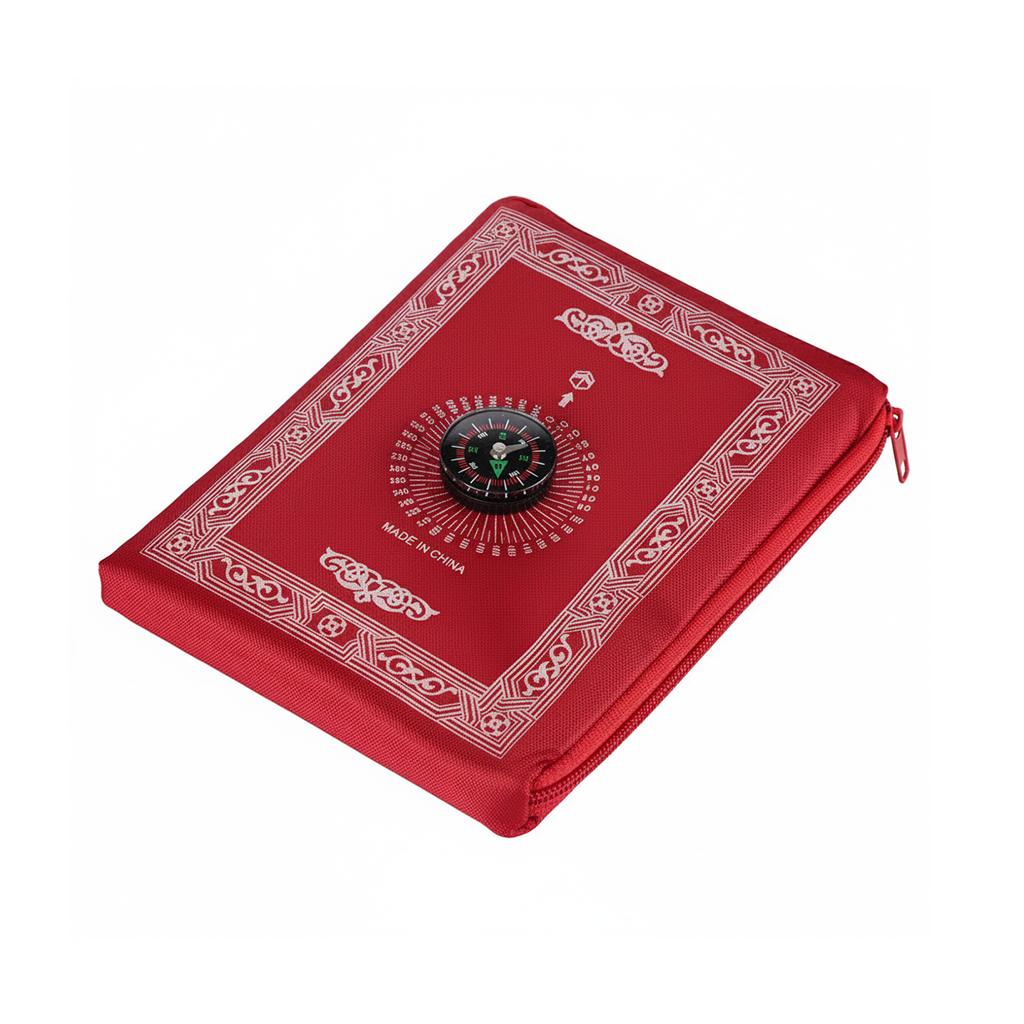 Portable Muslim Prayer Mat with Qibla Compass