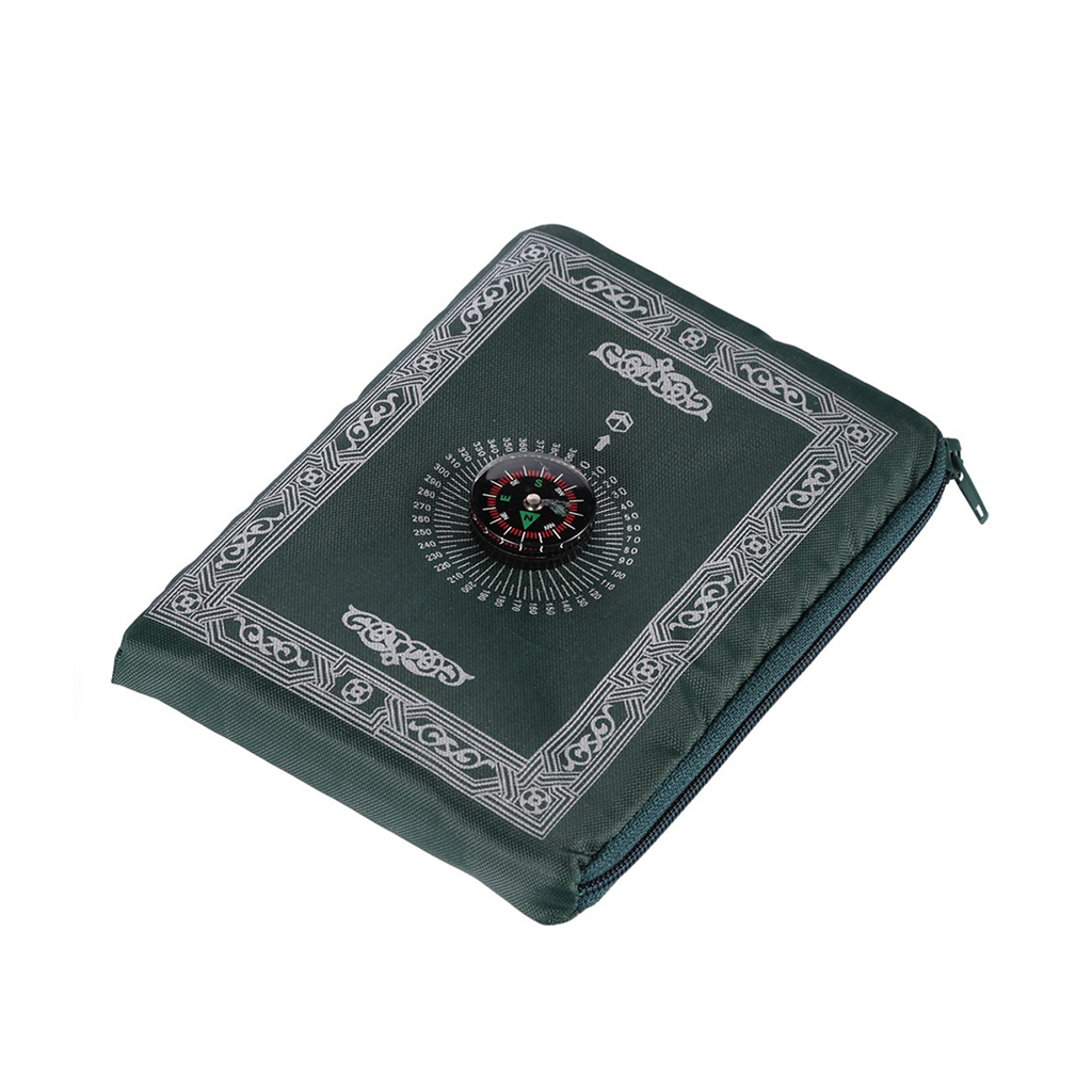 Portable Muslim Prayer Mat with Qibla Compass