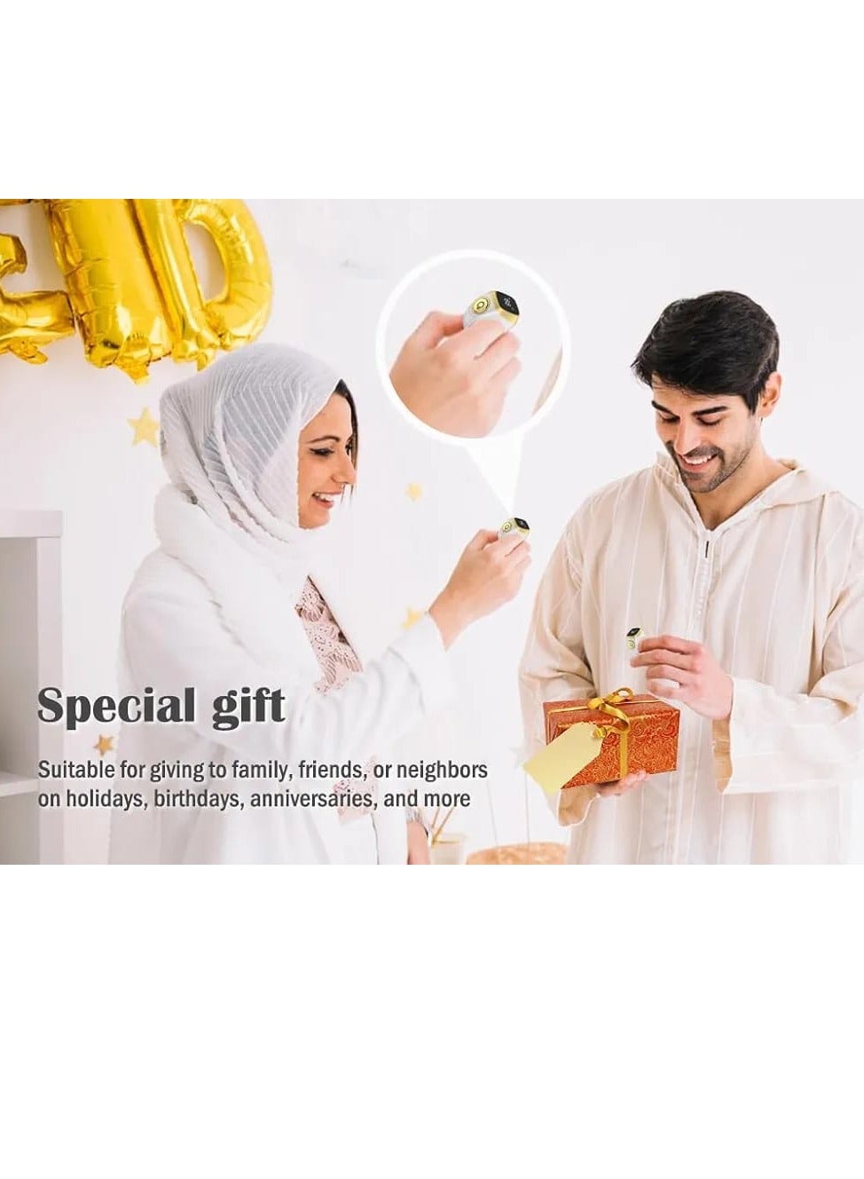 ZIKR Smart Ring – White Digital Tasbih