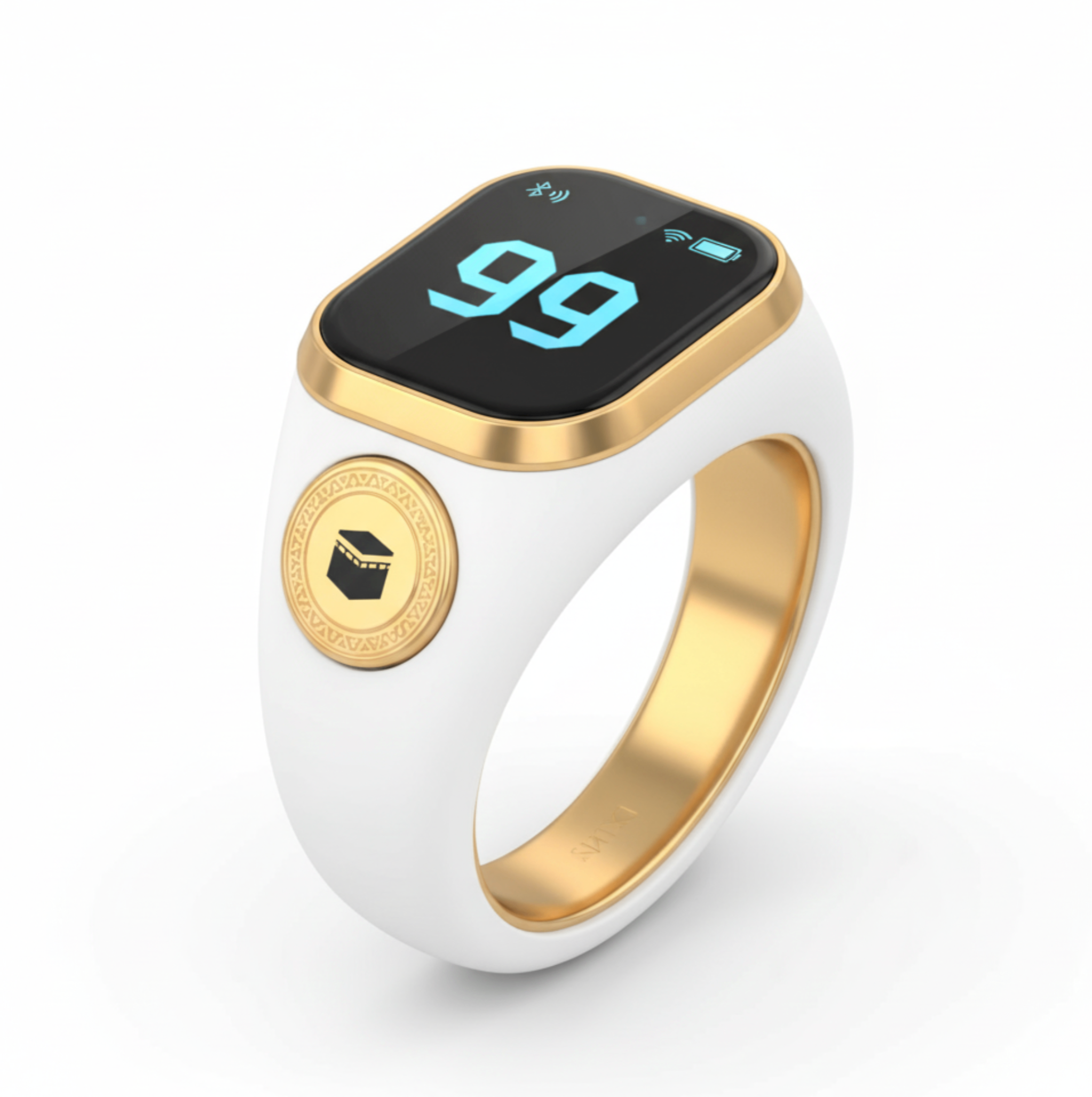 ZIKR Smart Ring – White Digital Tasbih