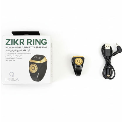 ZIKR Smart Ring – Schwarzer digitaler Tasbih